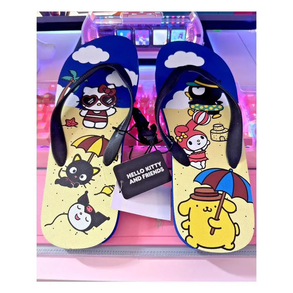 Hello Kitty & Friends Flip Flops Sandals Size 11 Summer Beach 2025 Sanrio Blue